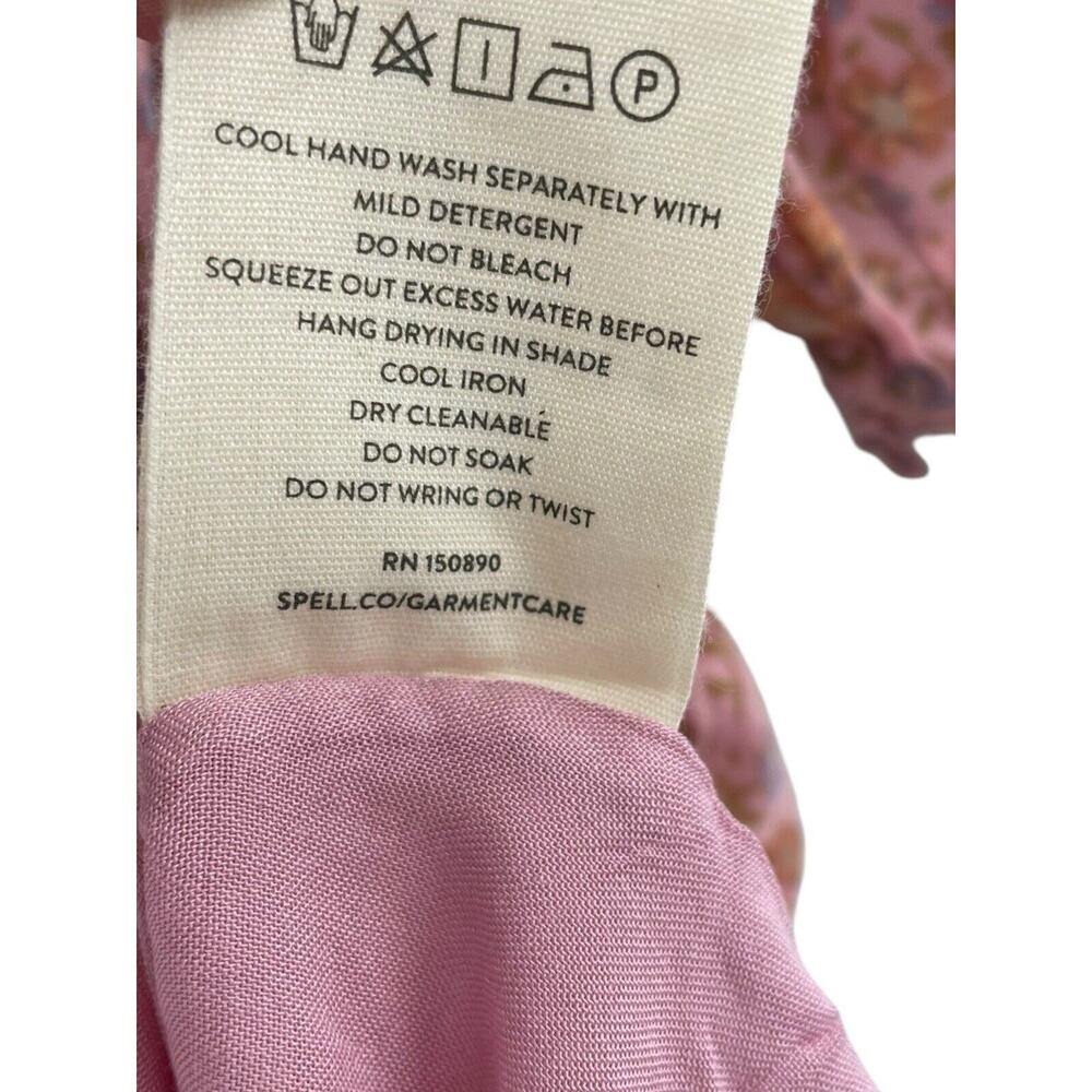 Spell and The Gypsy Collective Rae Mini Dress Size XS Dusty Pink Floral Smocked - Picture 9 of 16